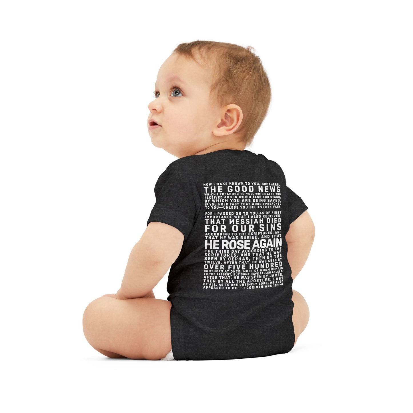 The Gospel - Infant (3M-24M) One Piece - Back Text, Light Lettered Edition - (10 Colors)