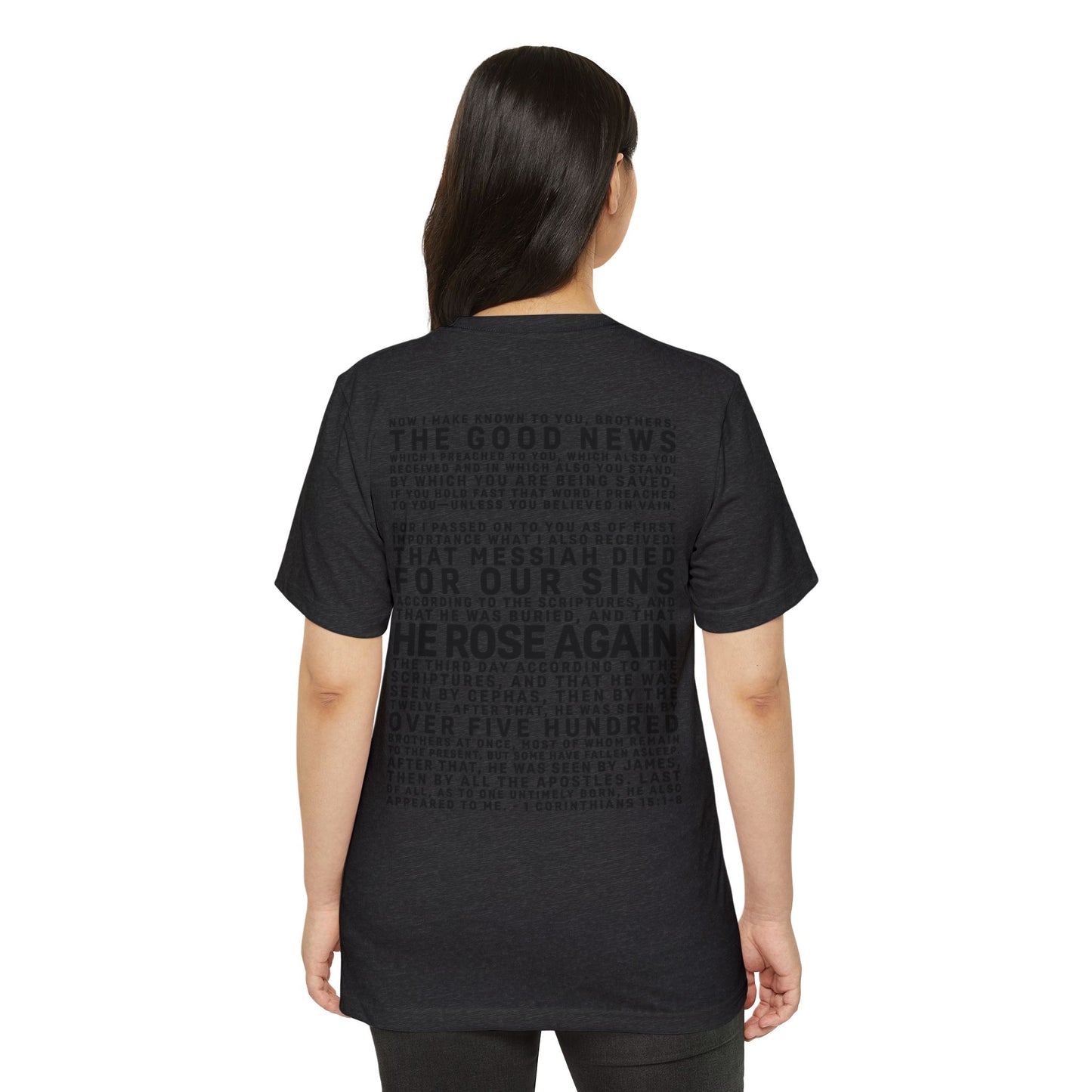 The Gospel - Adult Unisex Premium Organic Tee - Back Text, Dark-Lettered Edition - (7 Colors)