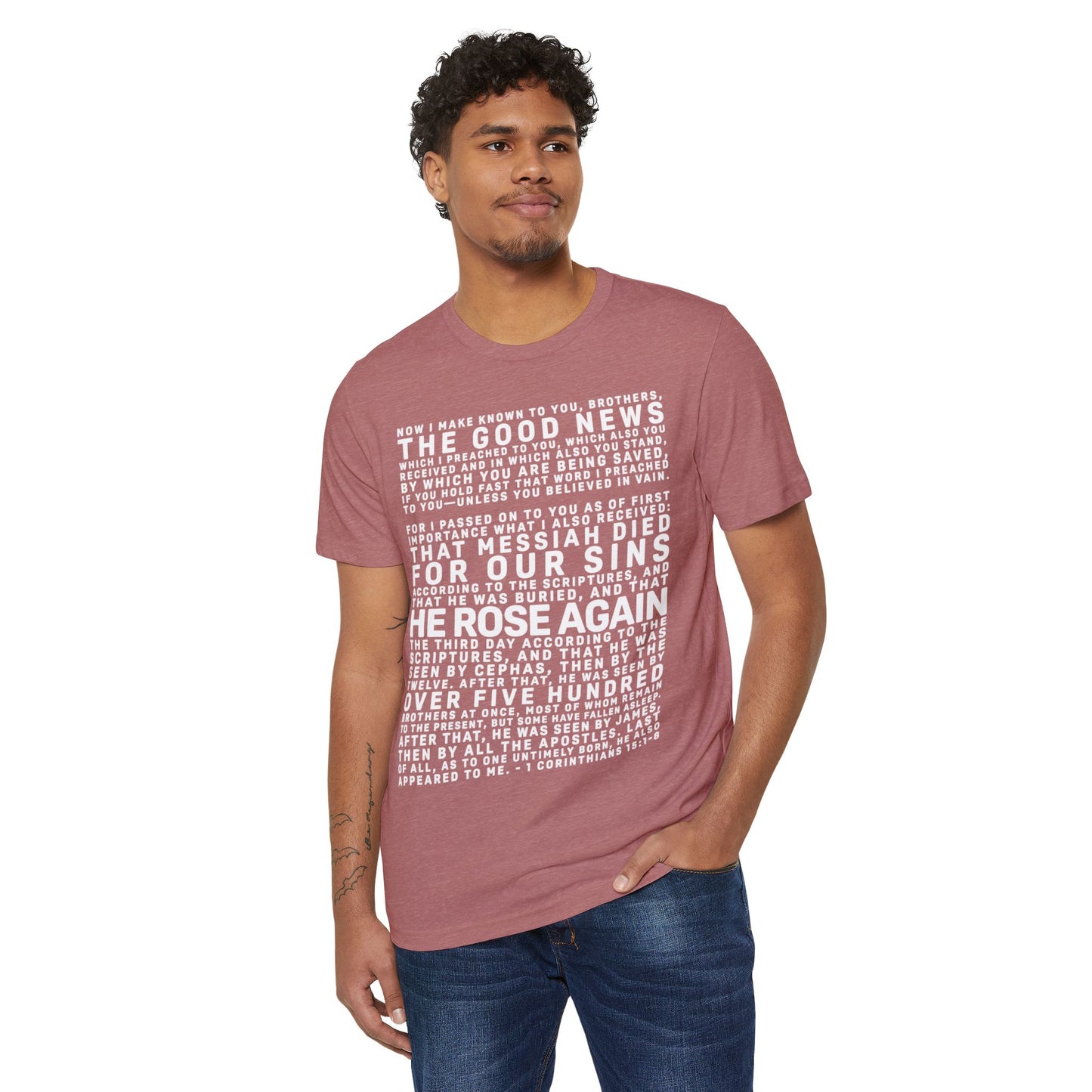 The Gospel - Adult Unisex Premium Organic Tee - Front Text, Light-Lettered Edition - (7 Colors)