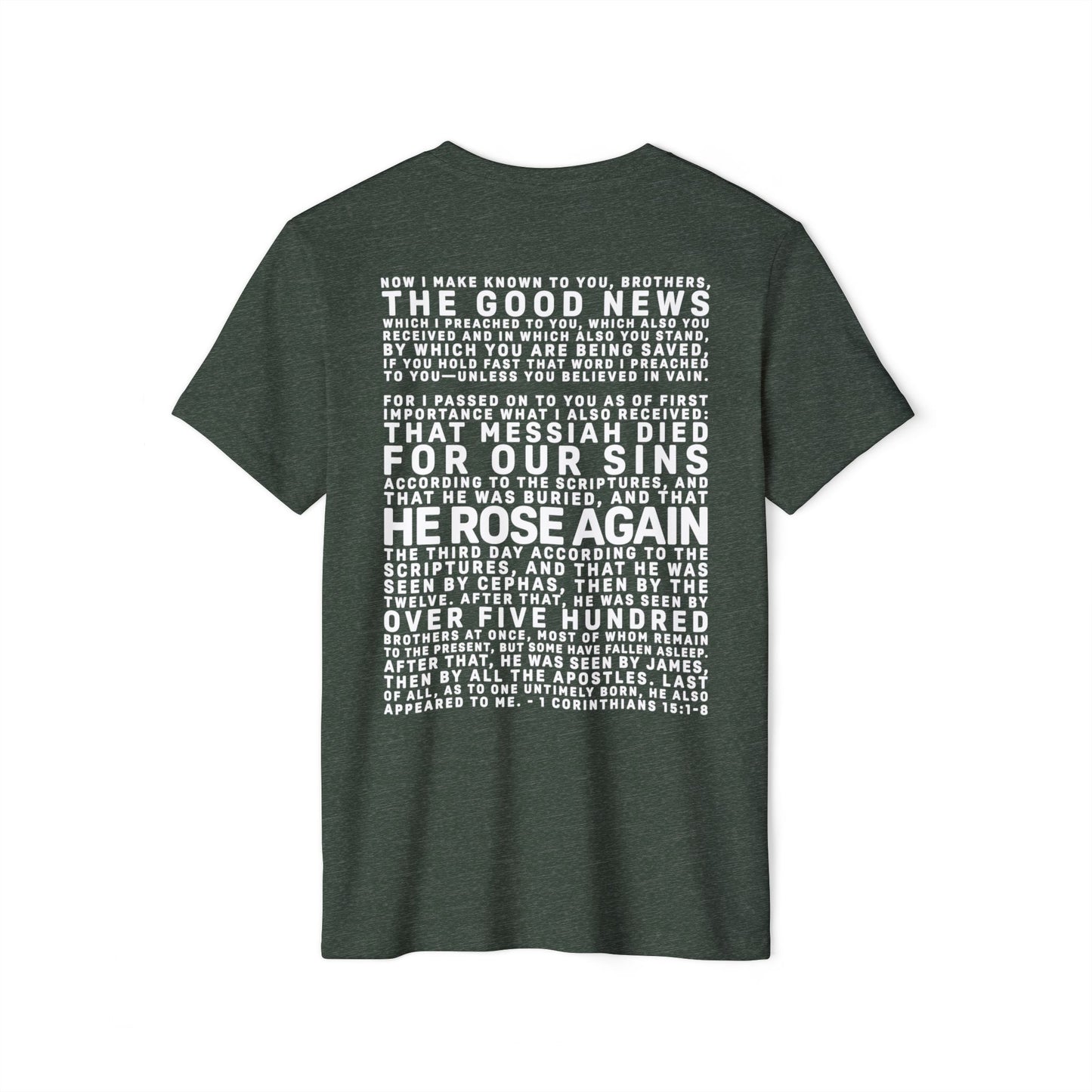 The Gospel - Adult Unisex Premium Organic Tee - Back Text, Light-Lettered Edition - (7 Colors)