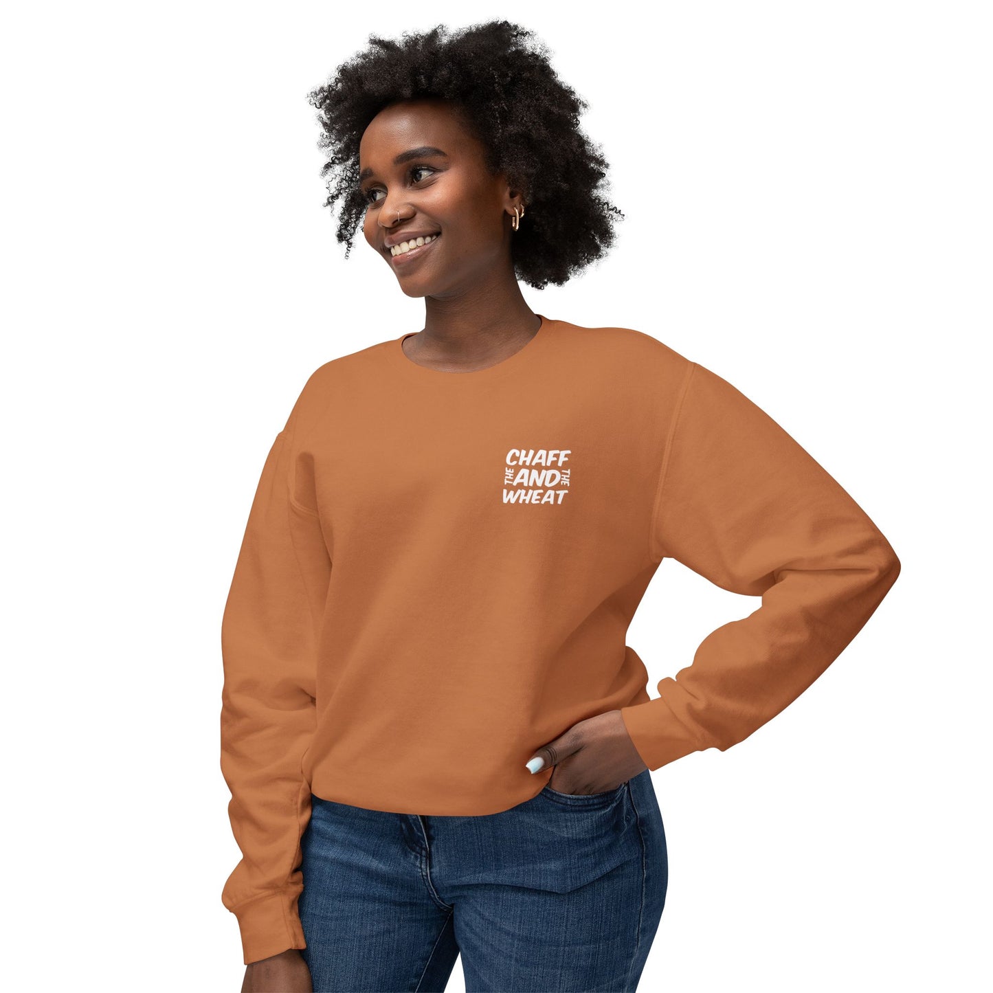 'I declare to you the gospel' - Back Text, Light Lettered Edition - (10 Color Options) - Adult Unisex Lightweight Crewneck Sweatshirt