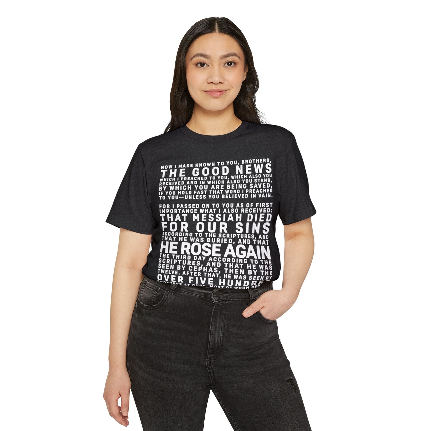 The Gospel - Adult Unisex Premium Organic Tee - Front Text, Light-Lettered Edition - (7 Colors)