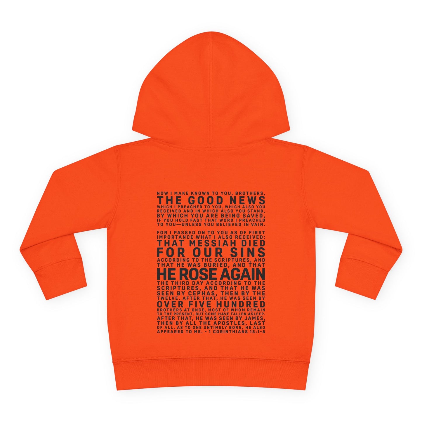 The Gospel - Toddler Pullover Hoodie - Back Text, Dark Lettered Edition - (13 Colors)