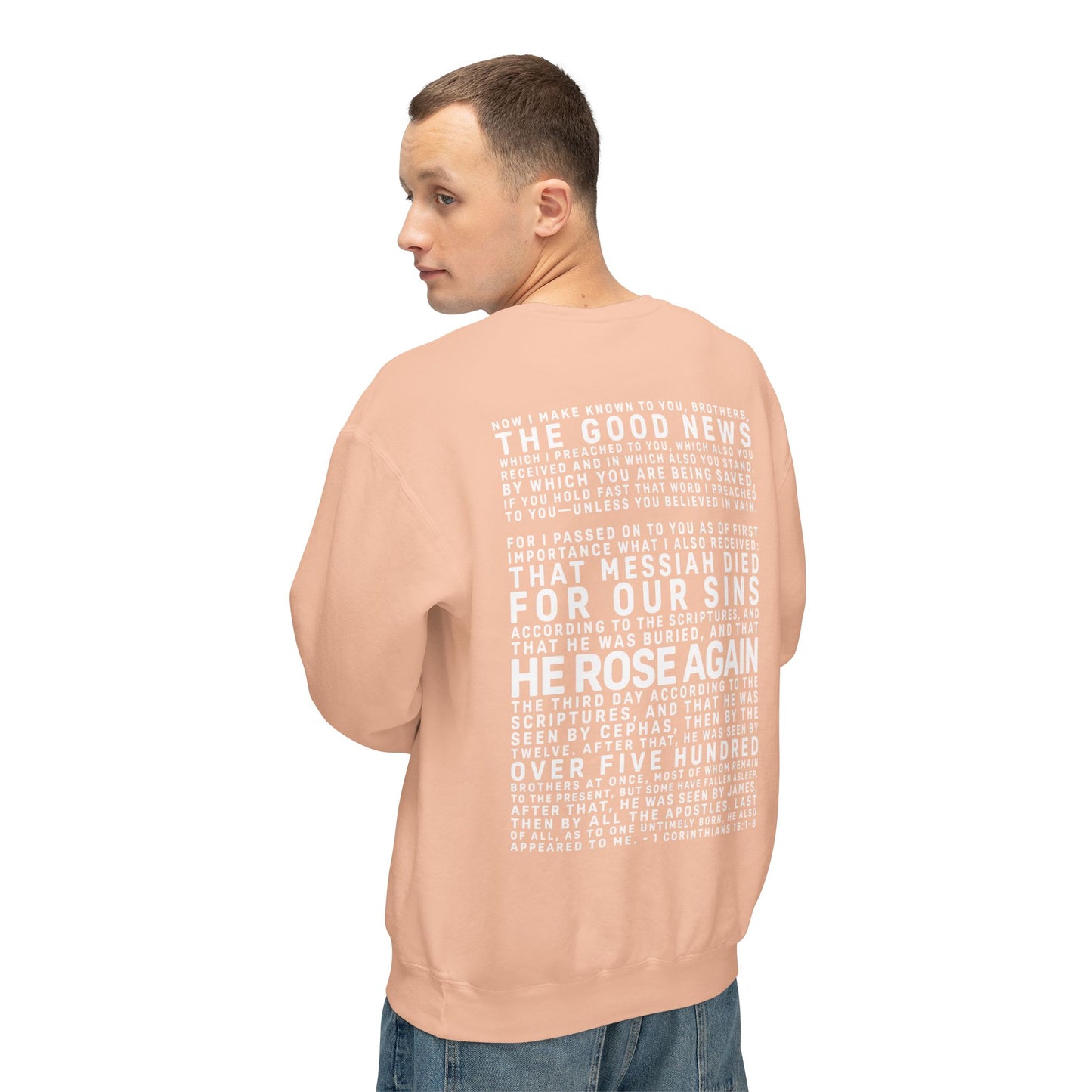 The Gospel - Adult Unisex Crewneck Sweatshirt - Back Text, Light Lettered Edition - (11 Colors)