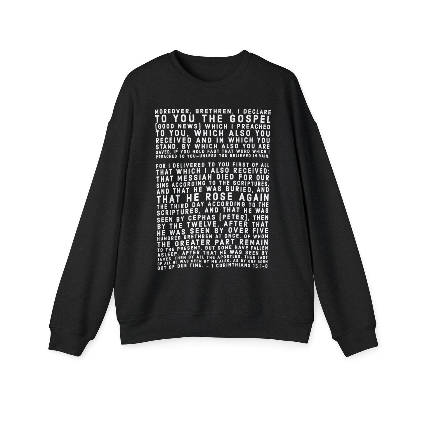 'I declare to you the gospel' - Front Text Edition - (2 Color Options) - Adult Unisex Drop Shoulder Sweatshirt