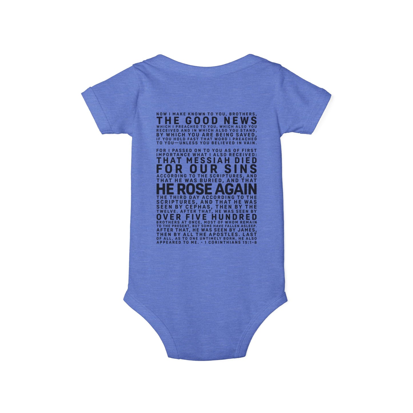 The Gospel - Infant (3M-24M) One Piece - Back Text, Dark Lettered Edition - (9 Colors)