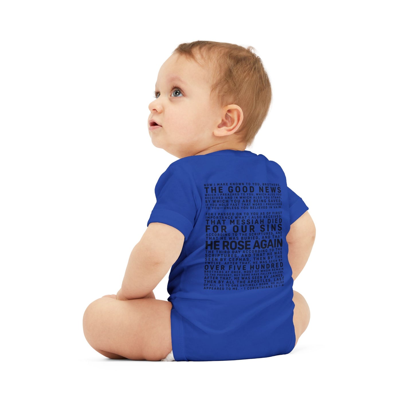 The Gospel - Infant (3M-24M) One Piece - Back Text, Dark Lettered Edition - (9 Colors)