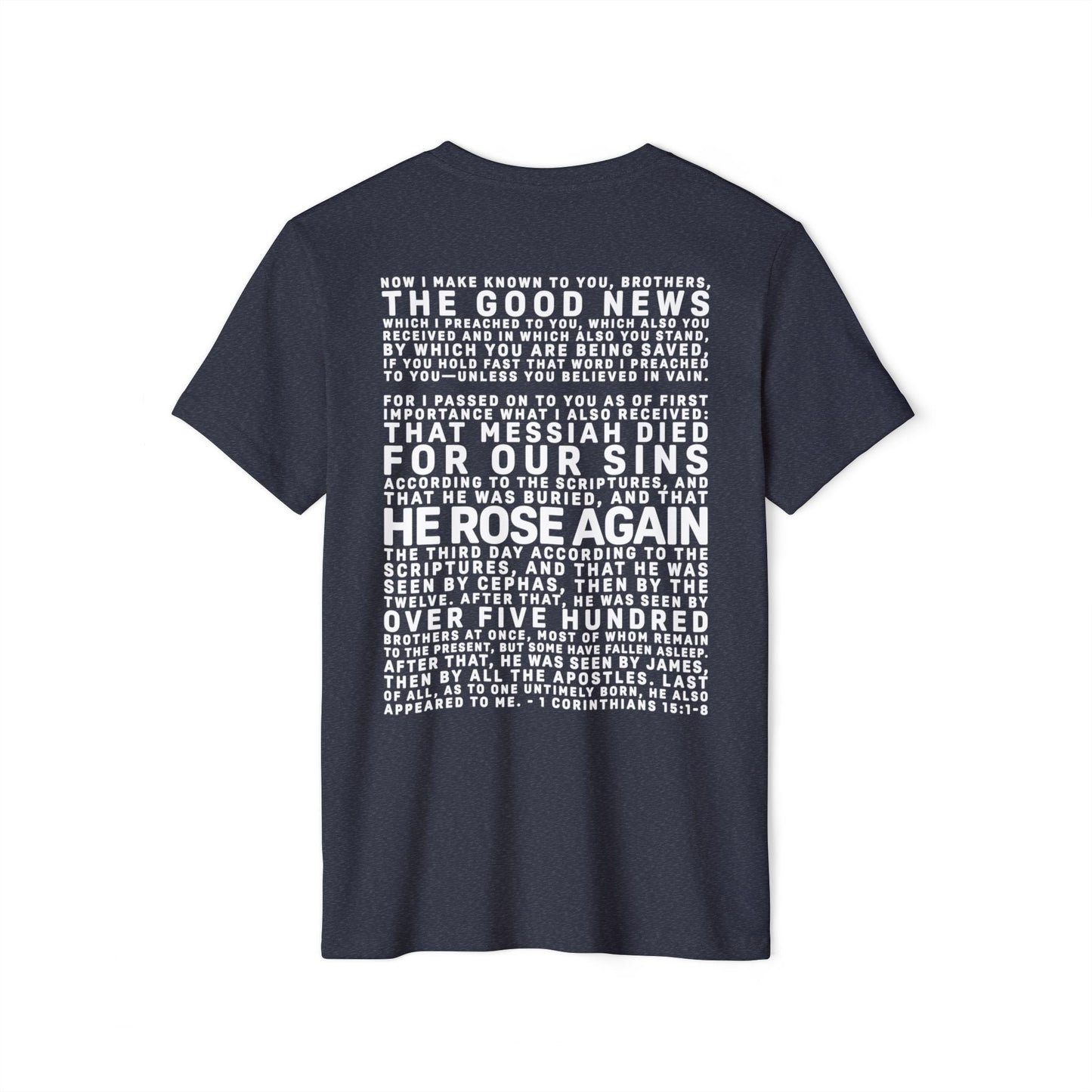 The Gospel - Adult Unisex Premium Organic Tee - Back Text, Light-Lettered Edition - (7 Colors)