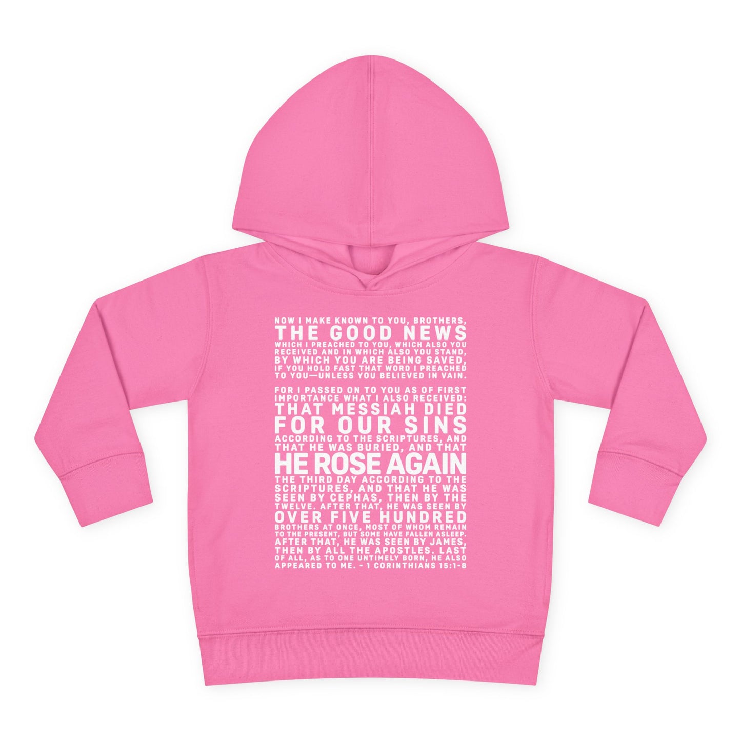 The Gospel - Toddler Pullover Hoodie - Front Text, Light Lettered Edition - (15 Colors)