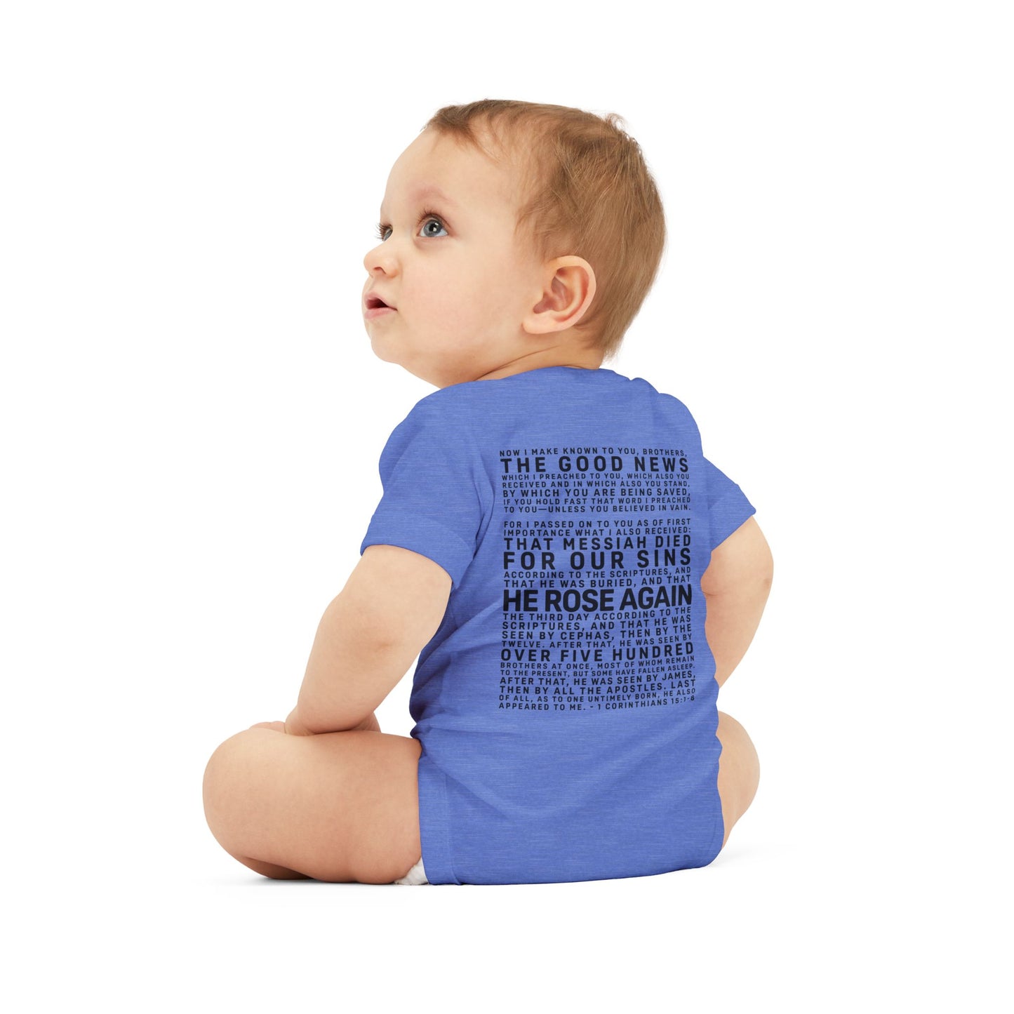 The Gospel - Infant (3M-24M) One Piece - Back Text, Dark Lettered Edition - (9 Colors)