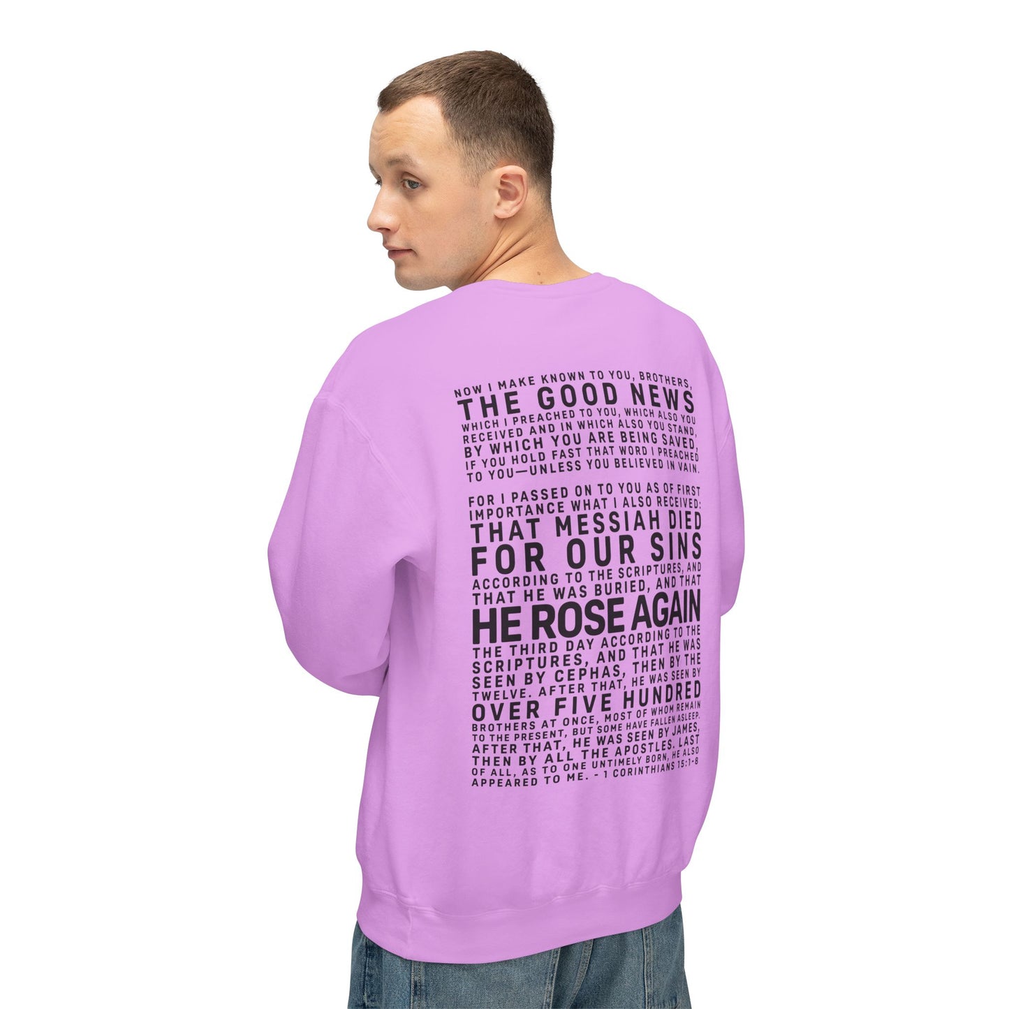 The Gospel - Adult Unisex Crewneck Sweatshirt - Back Text, Dark Lettered Edition - (12 Colors)