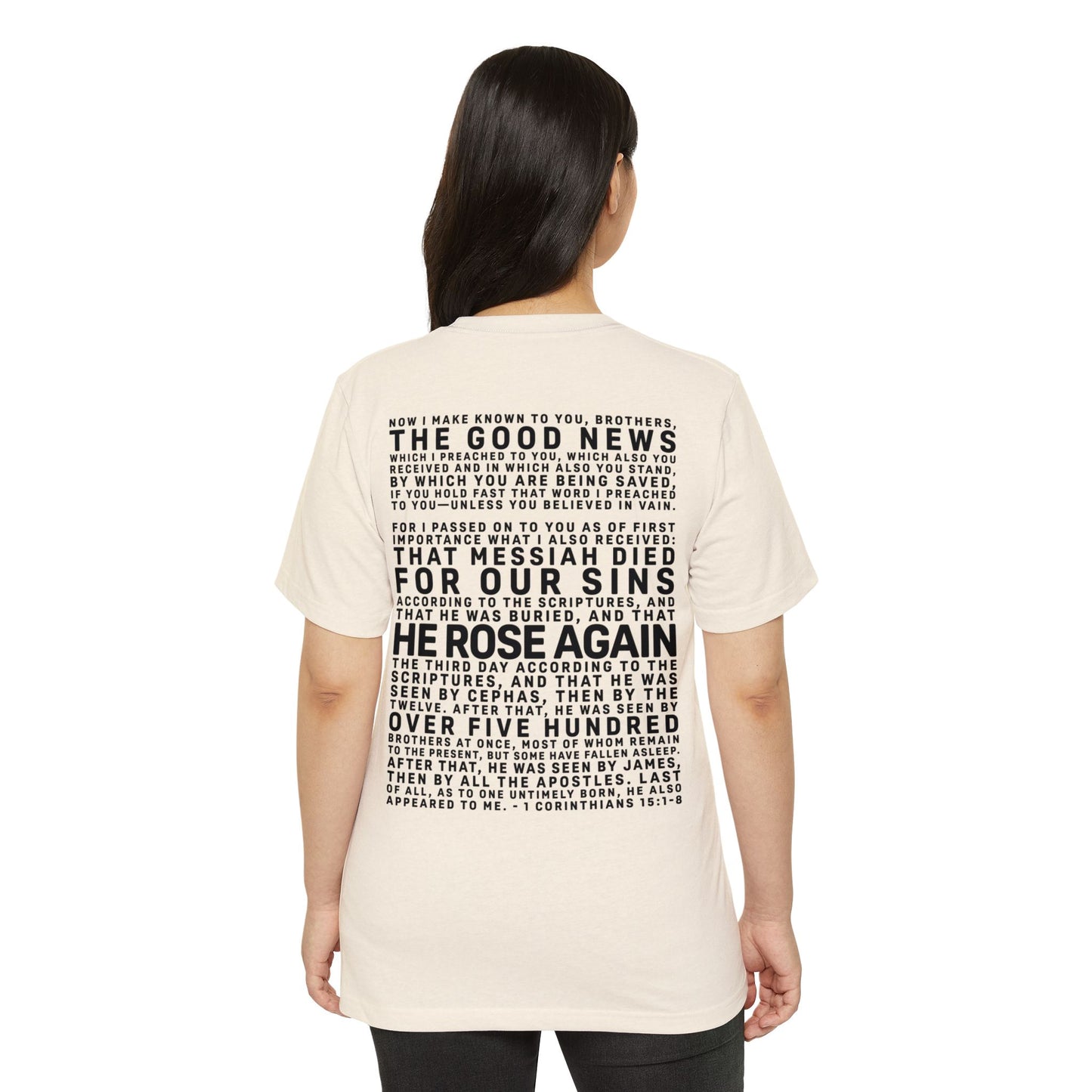 The Gospel - Adult Unisex Premium Organic Tee - Back Text, Dark-Lettered Edition - (7 Colors)