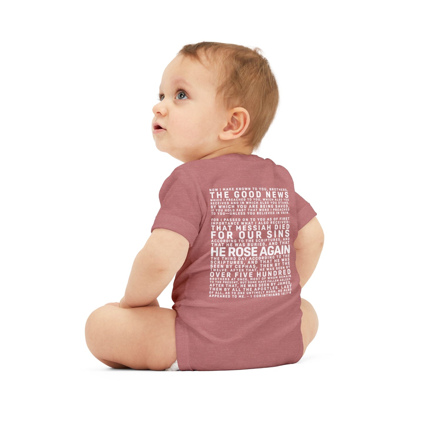 The Gospel - Infant (3M-24M) One Piece - Back Text, Light Lettered Edition - (10 Colors)
