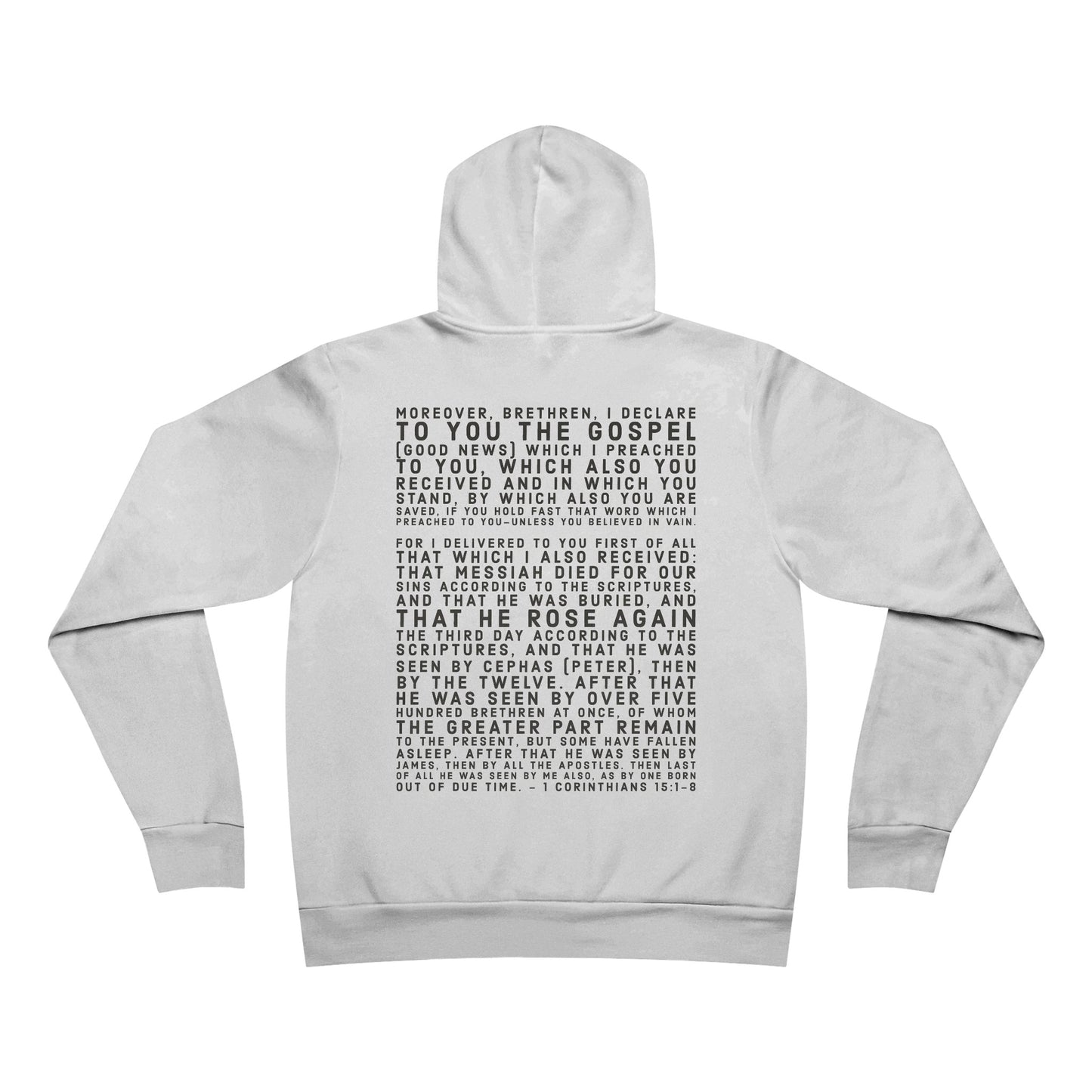 'I declare to you the gospel' - Dark-Lettered Edition - (2 Color Options) - Adult Unisex Sponge Fleece Pullover Hoodie