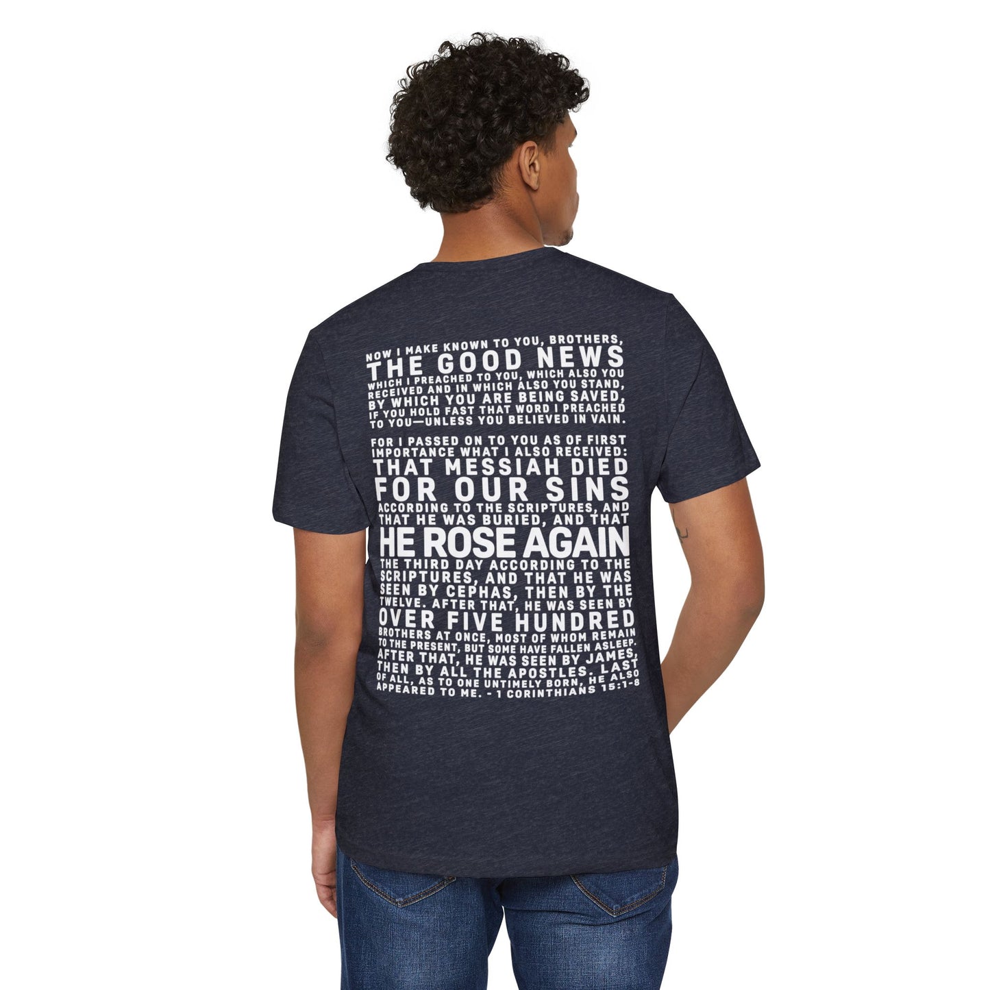 The Gospel - Adult Unisex Premium Organic Tee - Back Text, Light-Lettered Edition - (7 Colors)