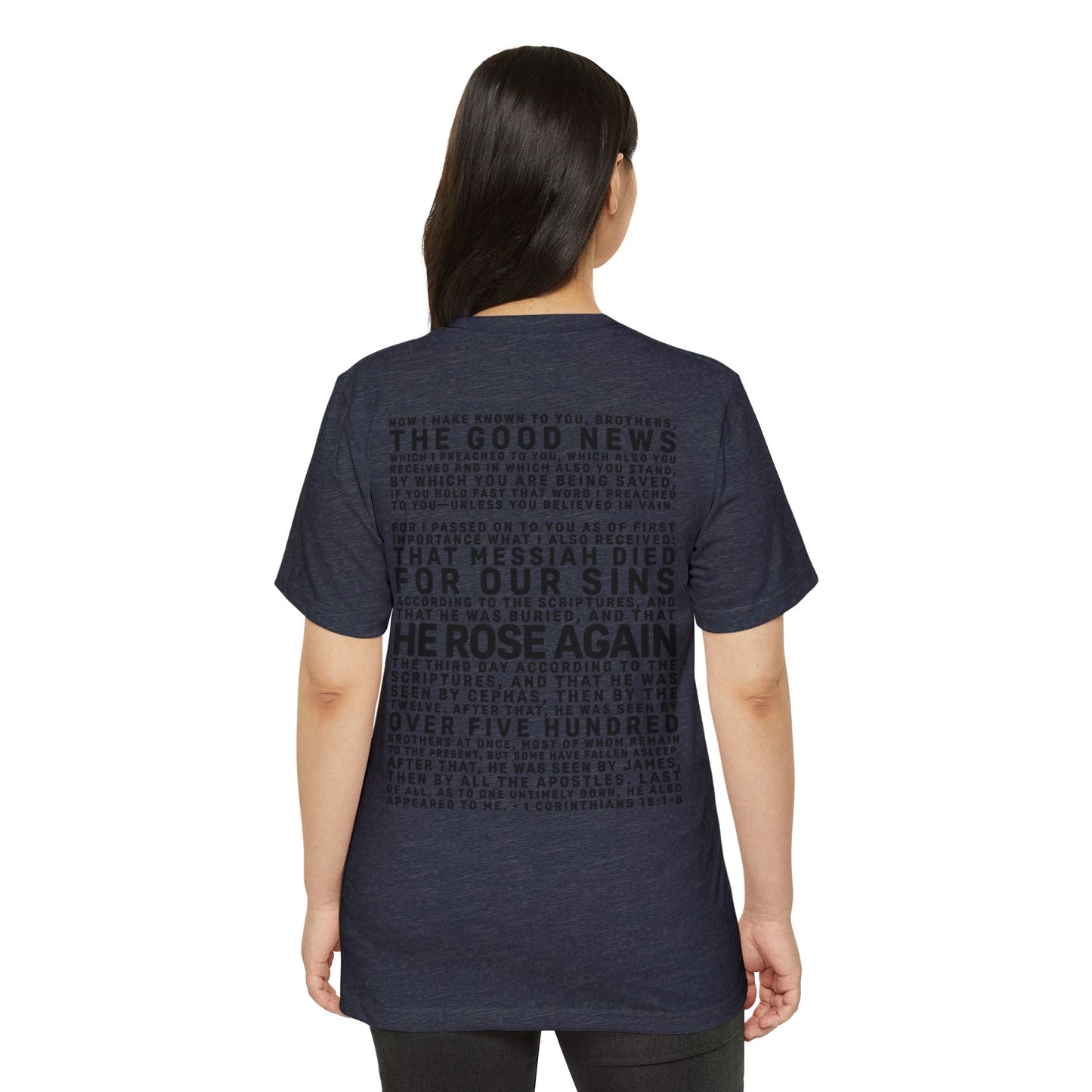 The Gospel - Adult Unisex Premium Organic Tee - Back Text, Dark-Lettered Edition - (7 Colors)