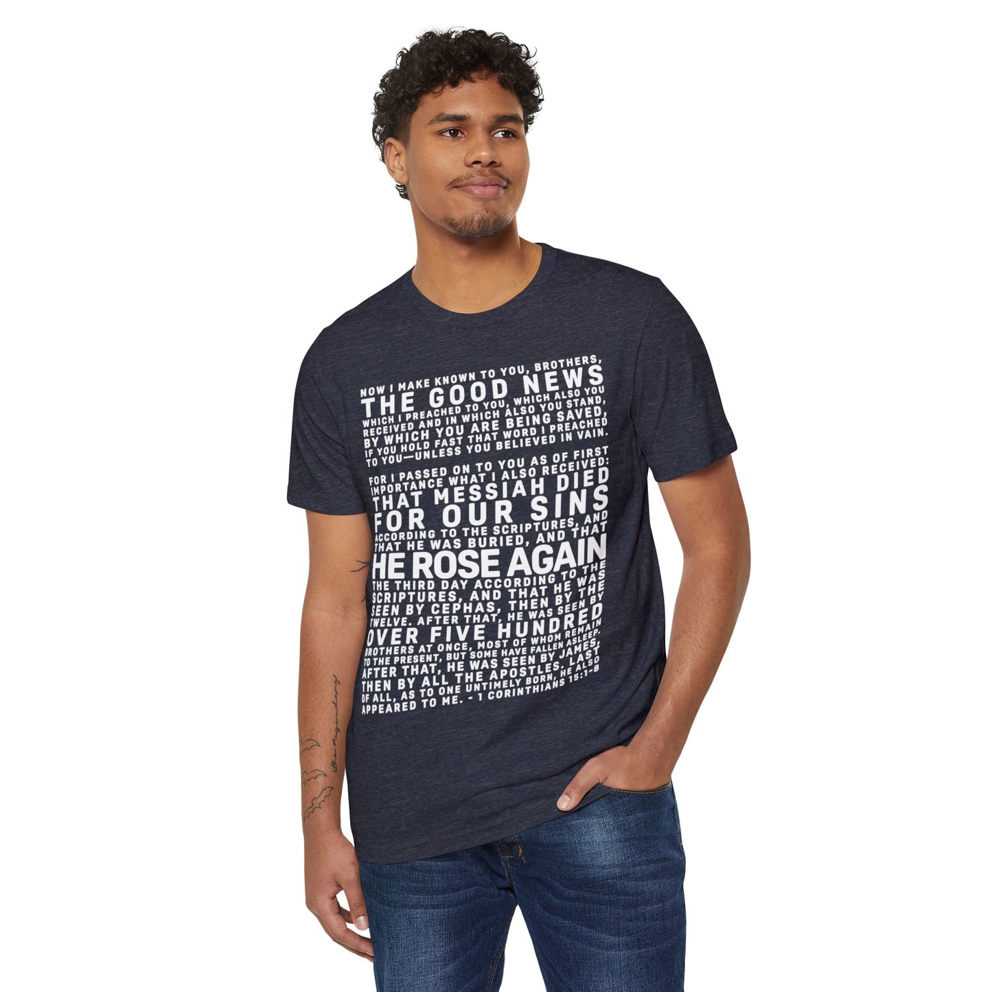 The Gospel - Adult Unisex Premium Organic Tee - Front Text, Light-Lettered Edition - (7 Colors)