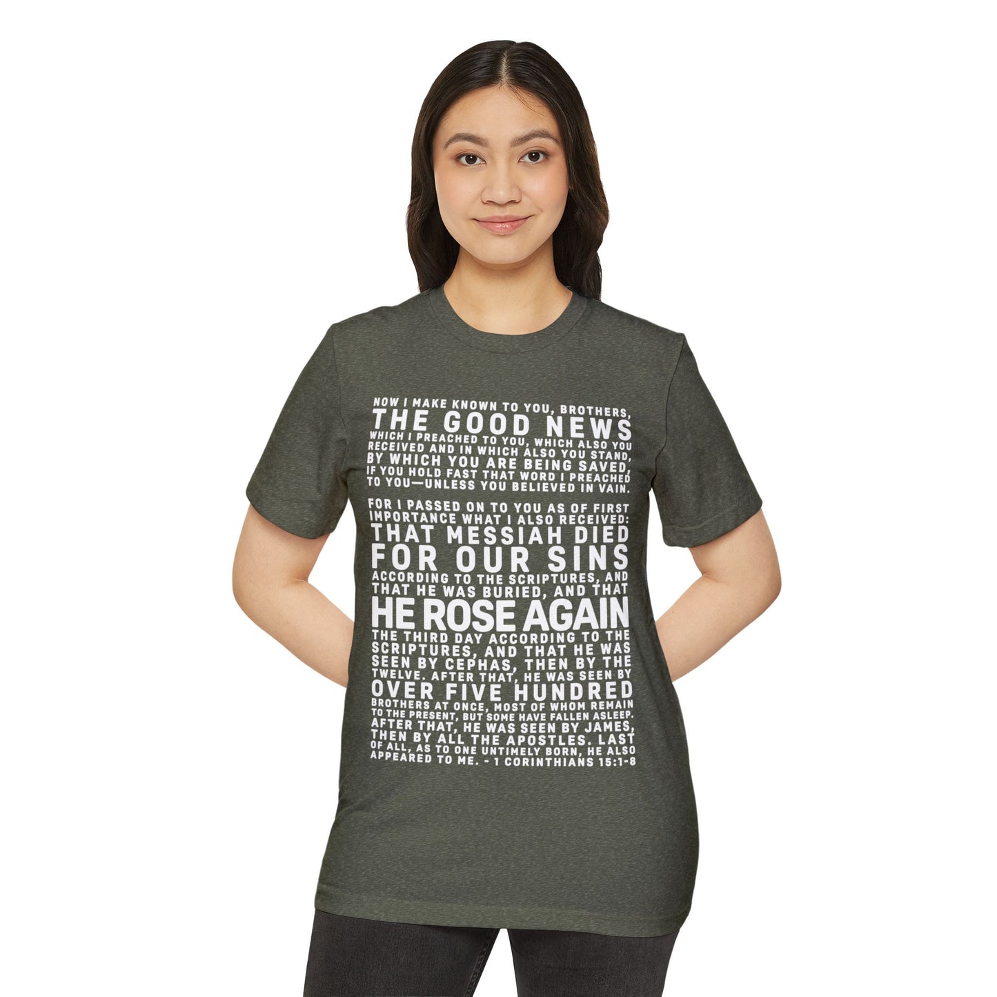 The Gospel - Adult Unisex Premium Organic Tee - Front Text, Light-Lettered Edition - (7 Colors)