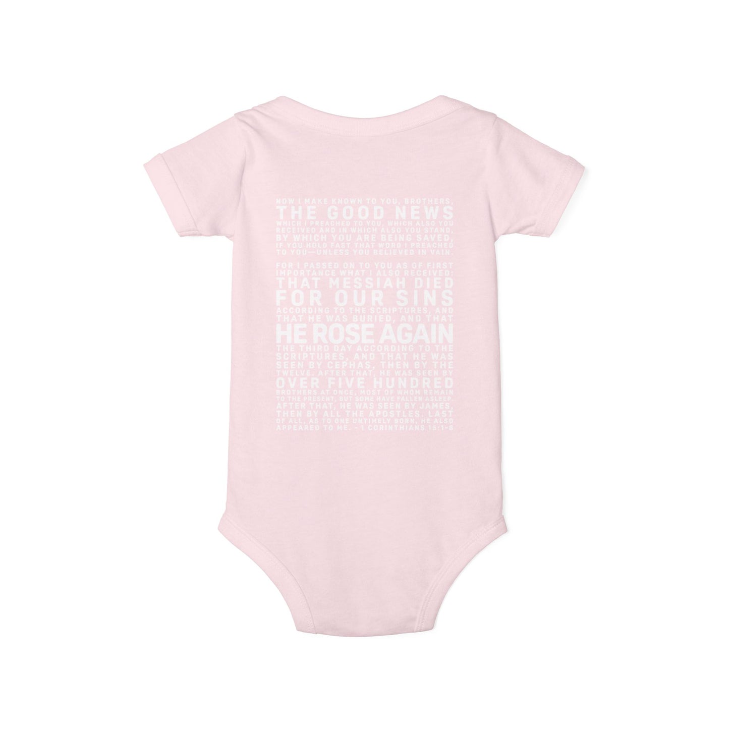 The Gospel - Infant (3M-24M) One Piece - Back Text, Light Lettered Edition - (10 Colors)