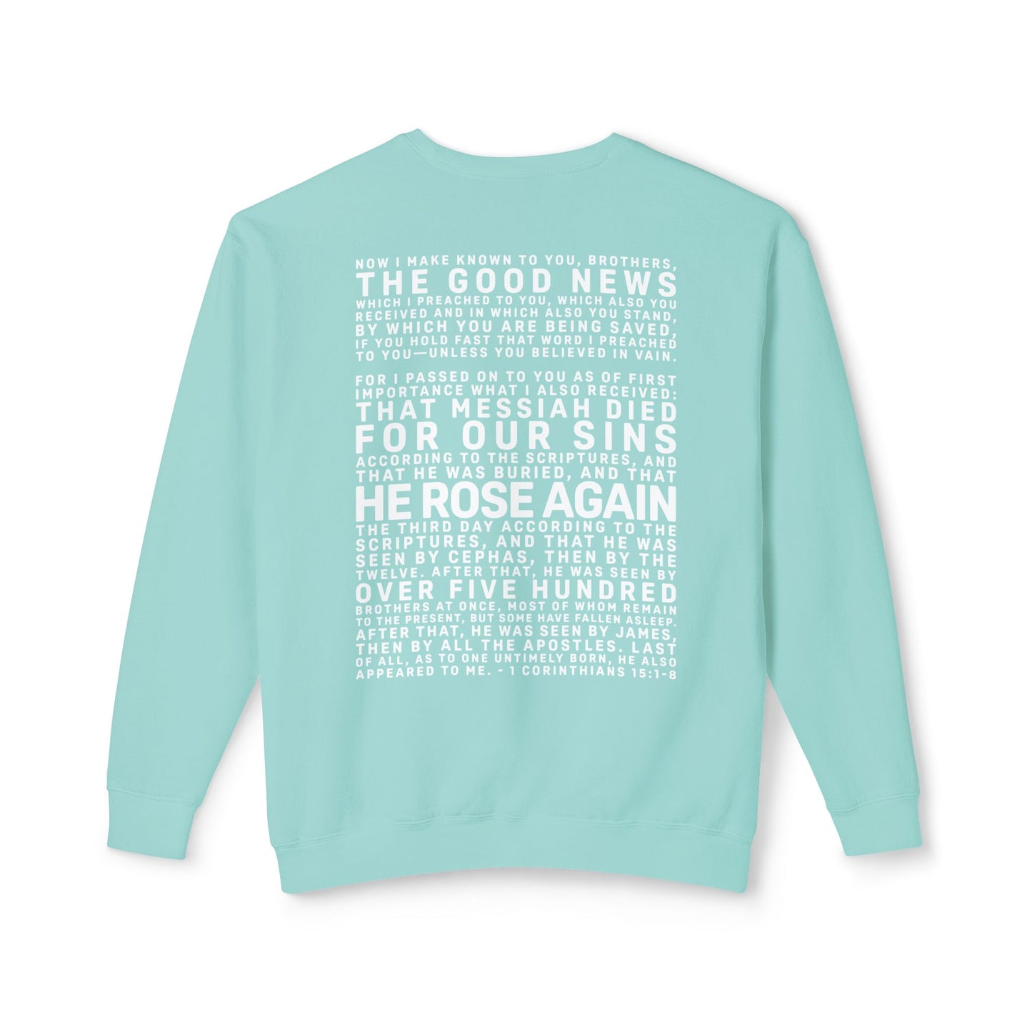 The Gospel - Adult Unisex Crewneck Sweatshirt - Back Text, Light Lettered Edition - (11 Colors)