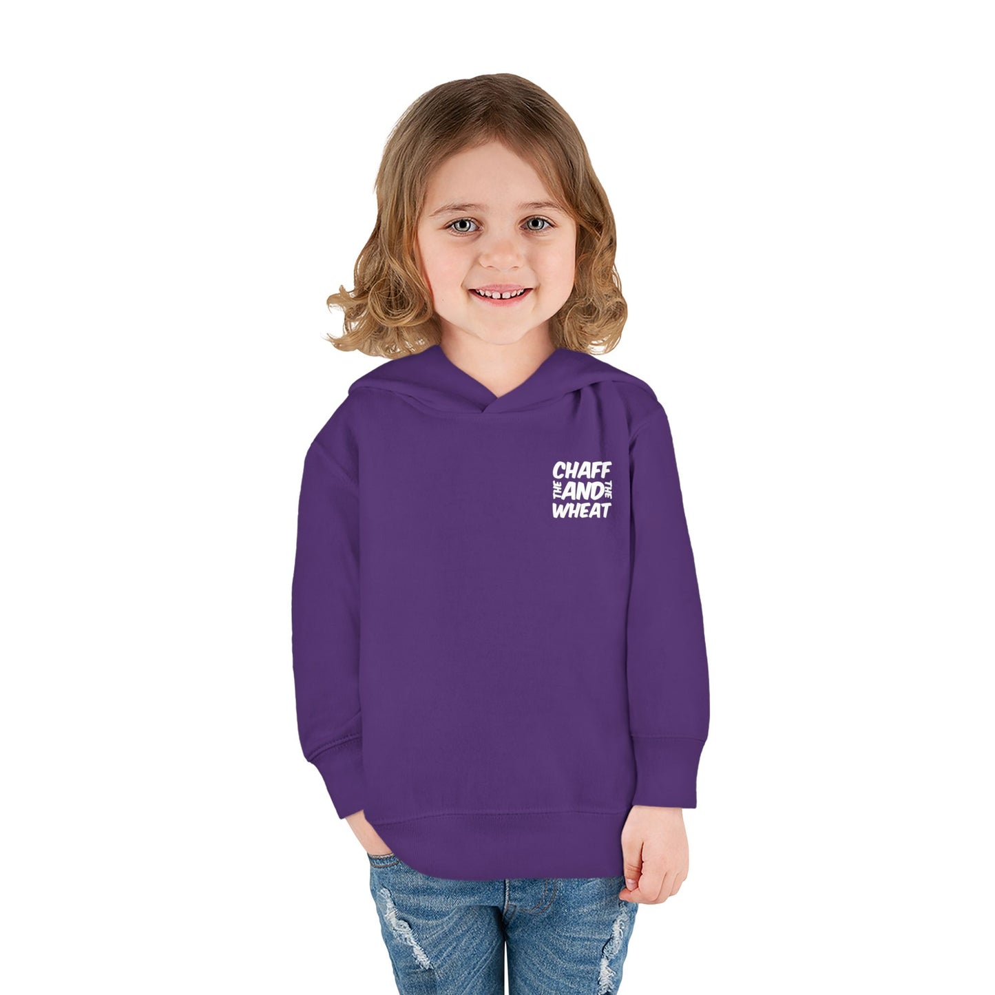 'I declare to you the gospel' - Back Text, Light Lettered Edition - (15 Color Options) - Toddler Pullover Fleece Hoodie