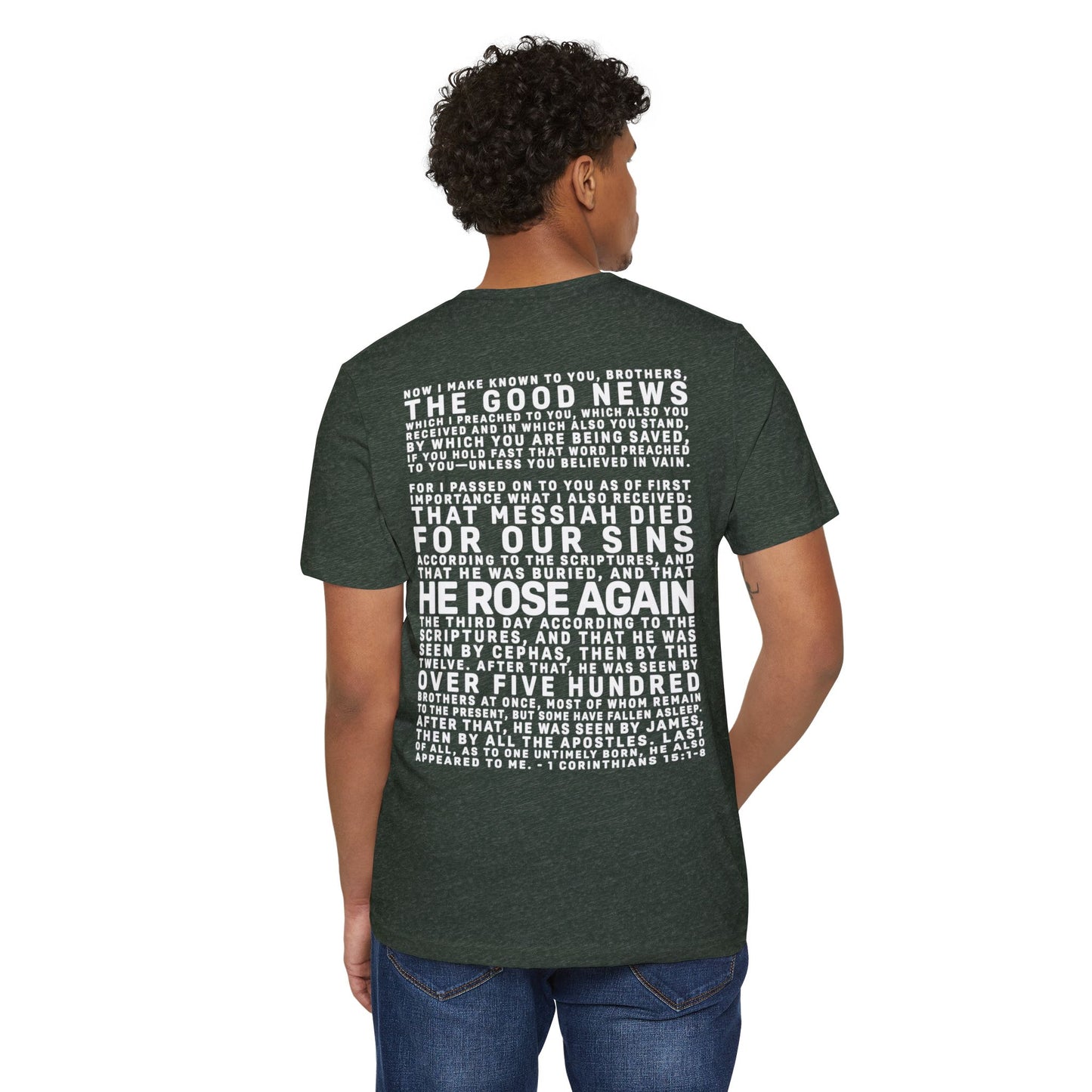 The Gospel - Adult Unisex Premium Organic Tee - Back Text, Light-Lettered Edition - (7 Colors)