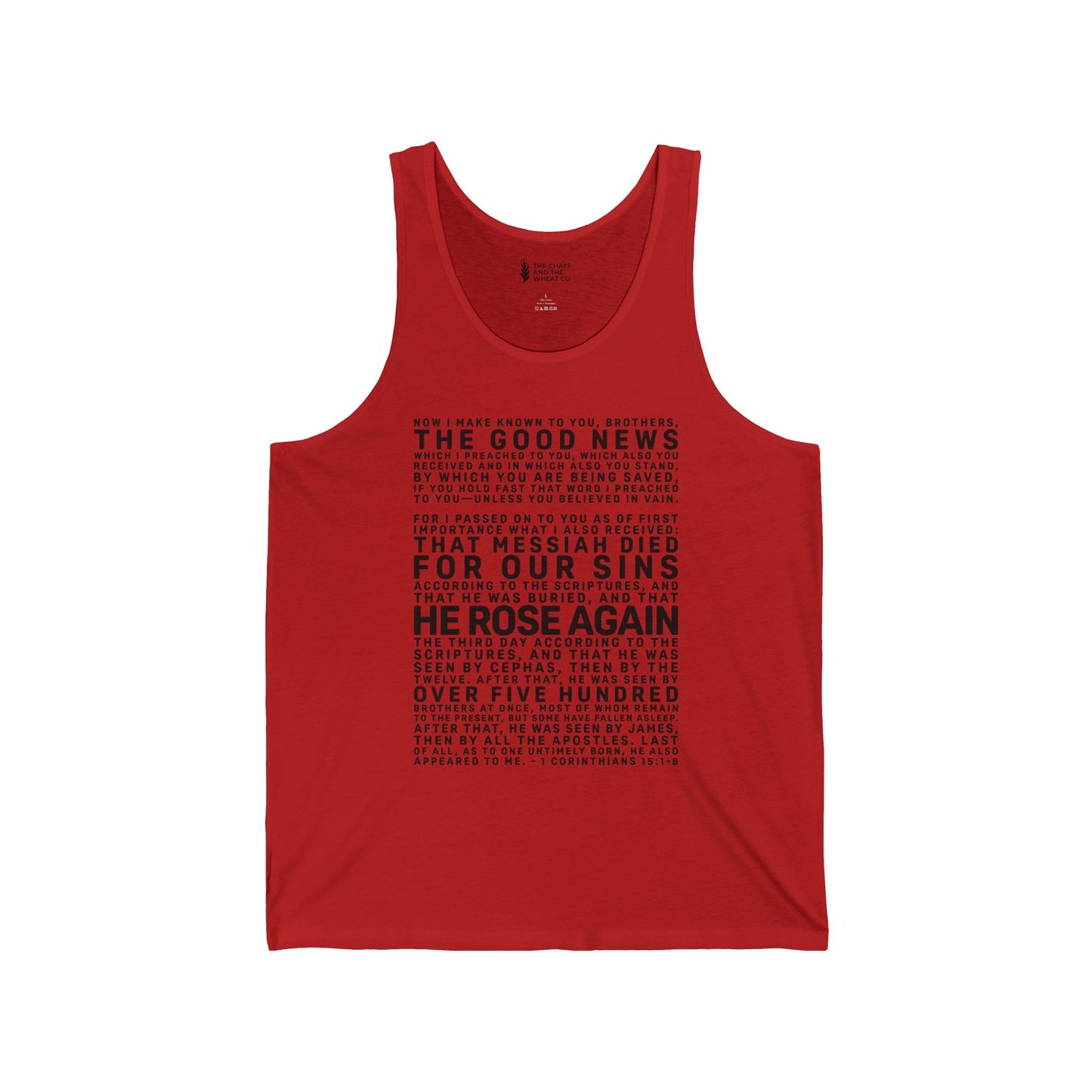 The Gospel - Adult Unisex Tank - Front Text, Dark Lettered Edition - (3 Colors)