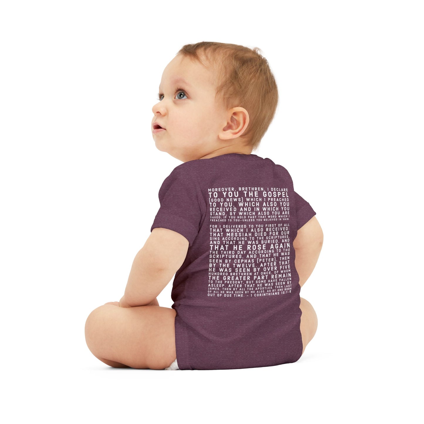 'I declare to you the gospel' - Back Text, Light Lettered Edition - (8 Color Options) - Infant Jersey One Piece