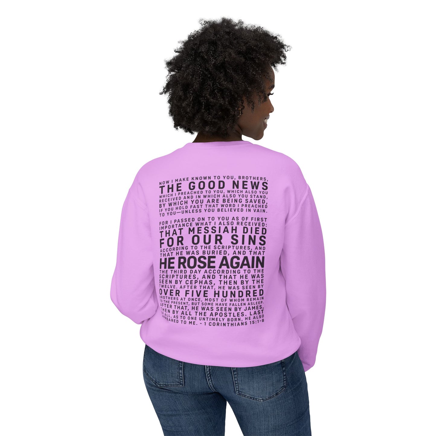 The Gospel - Adult Unisex Crewneck Sweatshirt - Back Text, Dark Lettered Edition - (12 Colors)