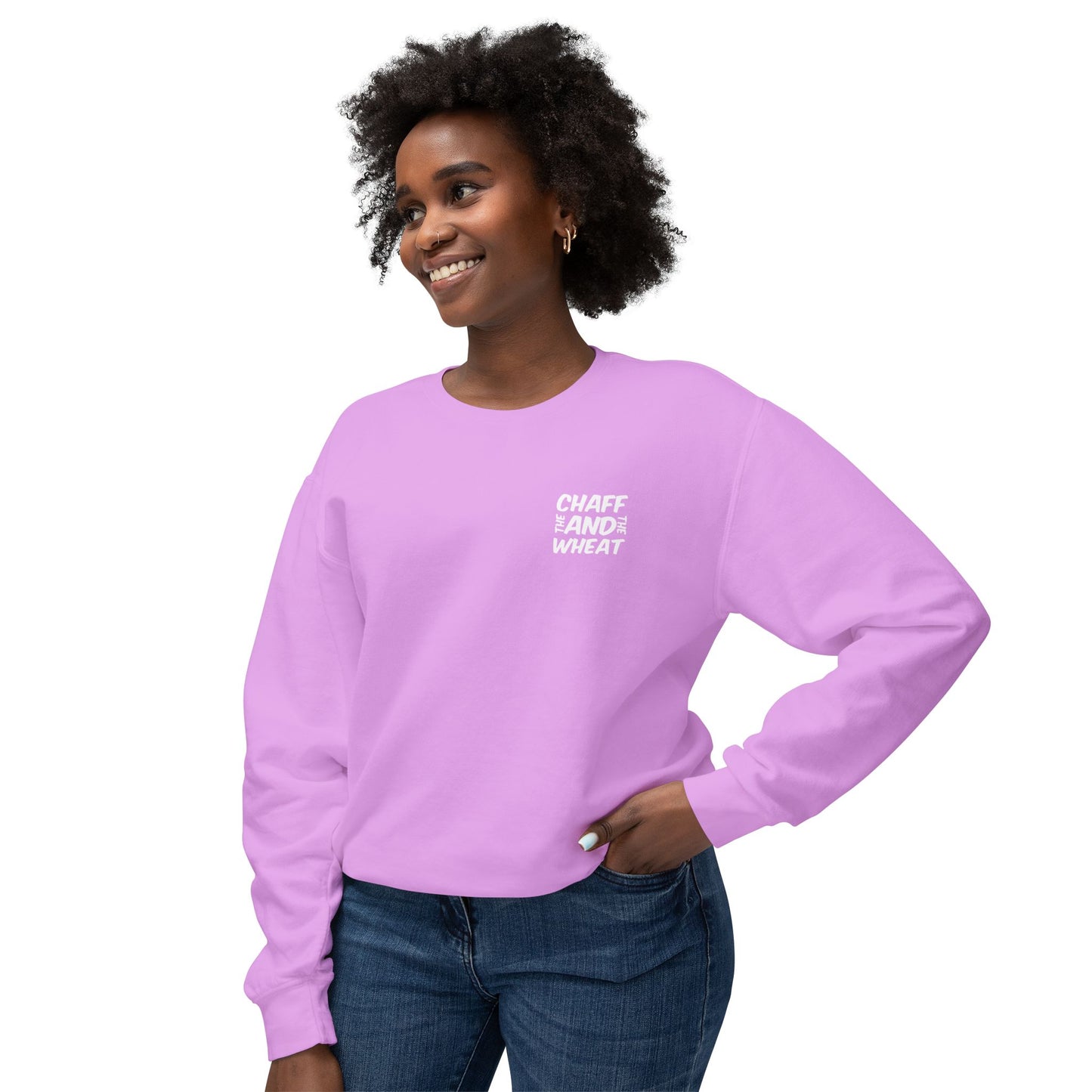 'I declare to you the gospel' - Back Text, Light Lettered Edition - (10 Color Options) - Adult Unisex Lightweight Crewneck Sweatshirt