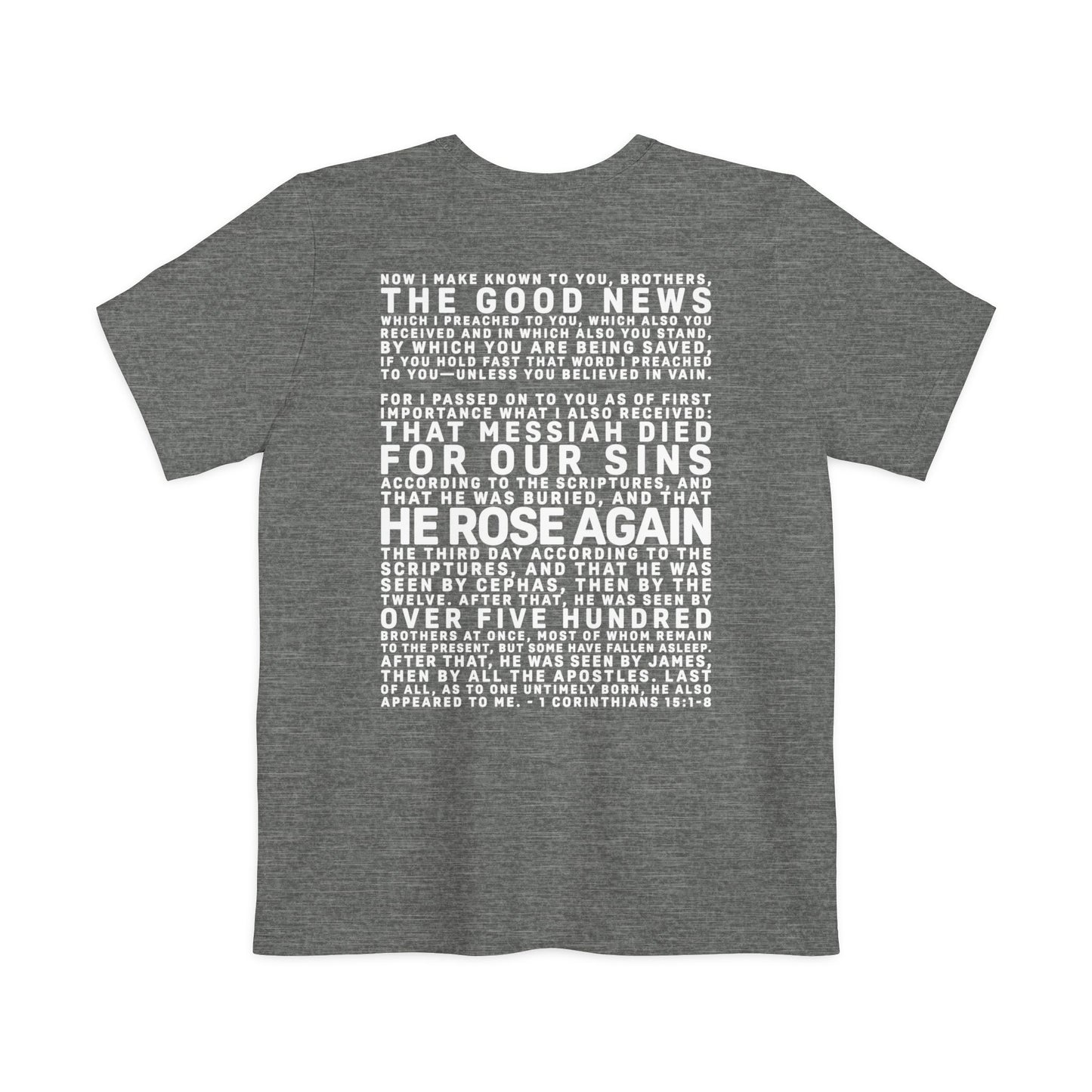 The Gospel - Adult Unisex Pocket Tee - Back Text, Light-Lettered Edition - (5 Colors)