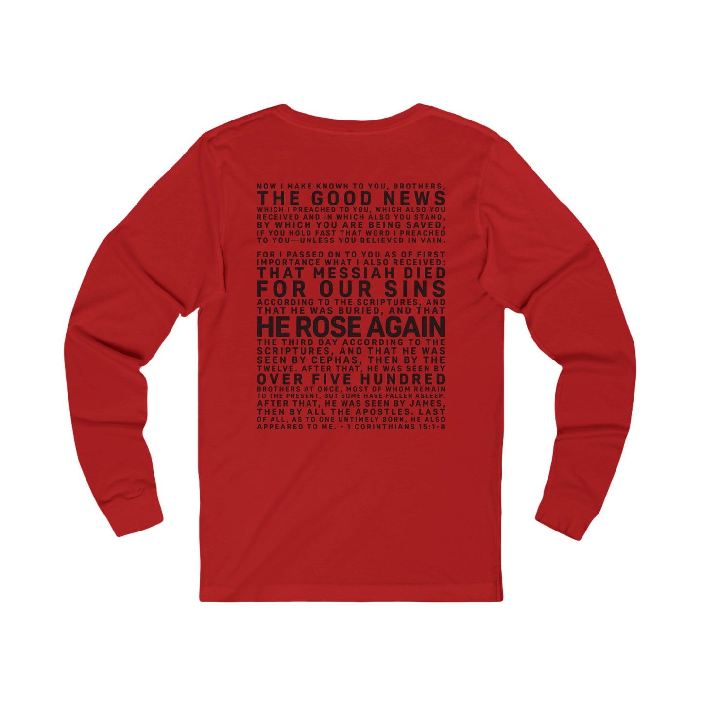 The Gospel - Adult Unisex Long Sleeve Tee - Back Text, Dark Lettered Edition - (8 Colors)