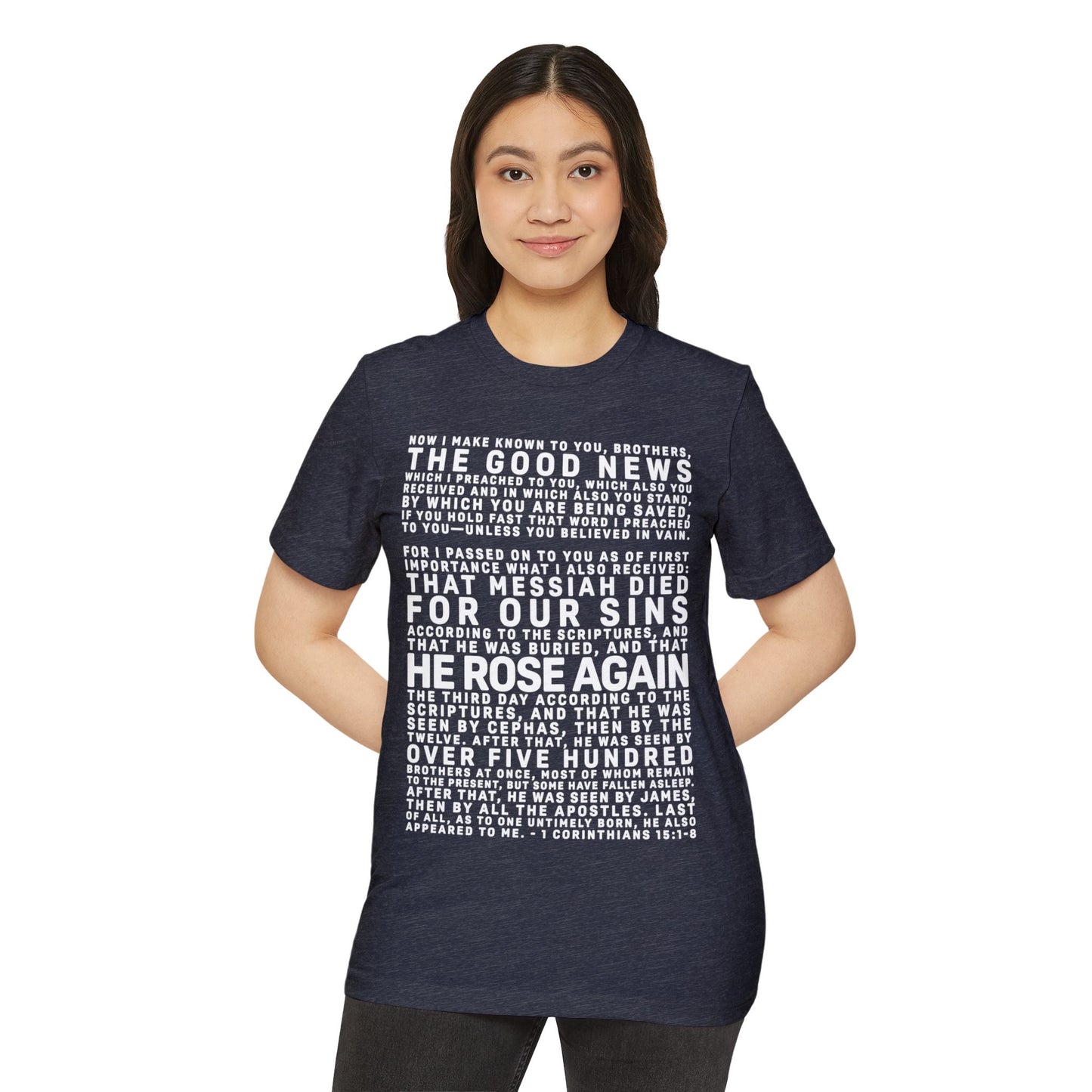 The Gospel - Adult Unisex Premium Organic Tee - Front Text, Light-Lettered Edition - (7 Colors)