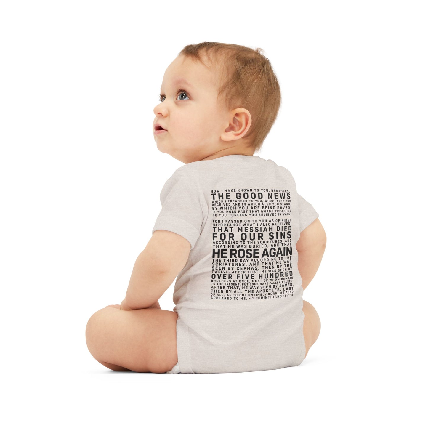 The Gospel - Infant (3M-24M) One Piece - Back Text, Dark Lettered Edition - (9 Colors)
