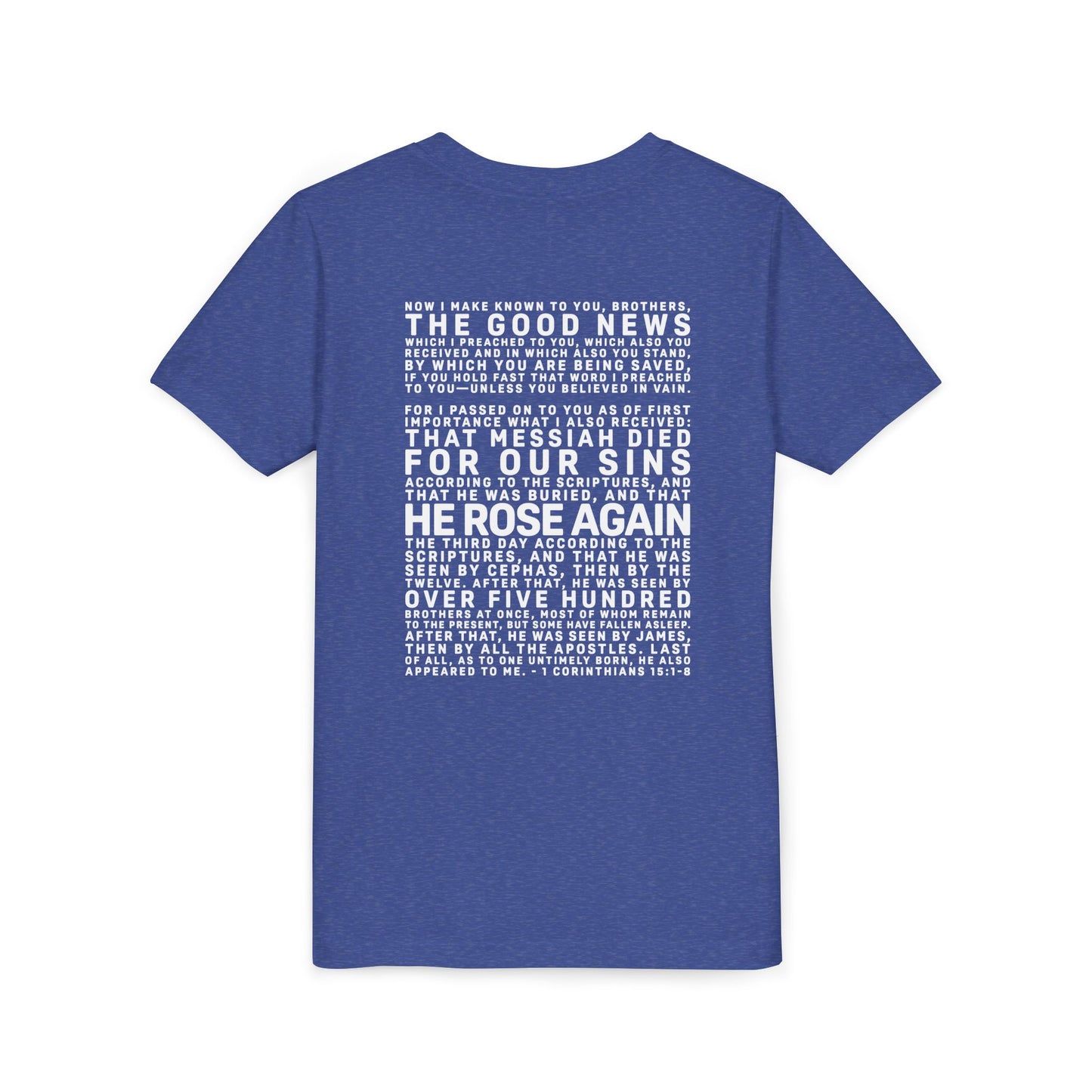 The Gospel - Youth Short Sleeve Tee - Back Text, Light-Lettered Edition - (22 Colors)