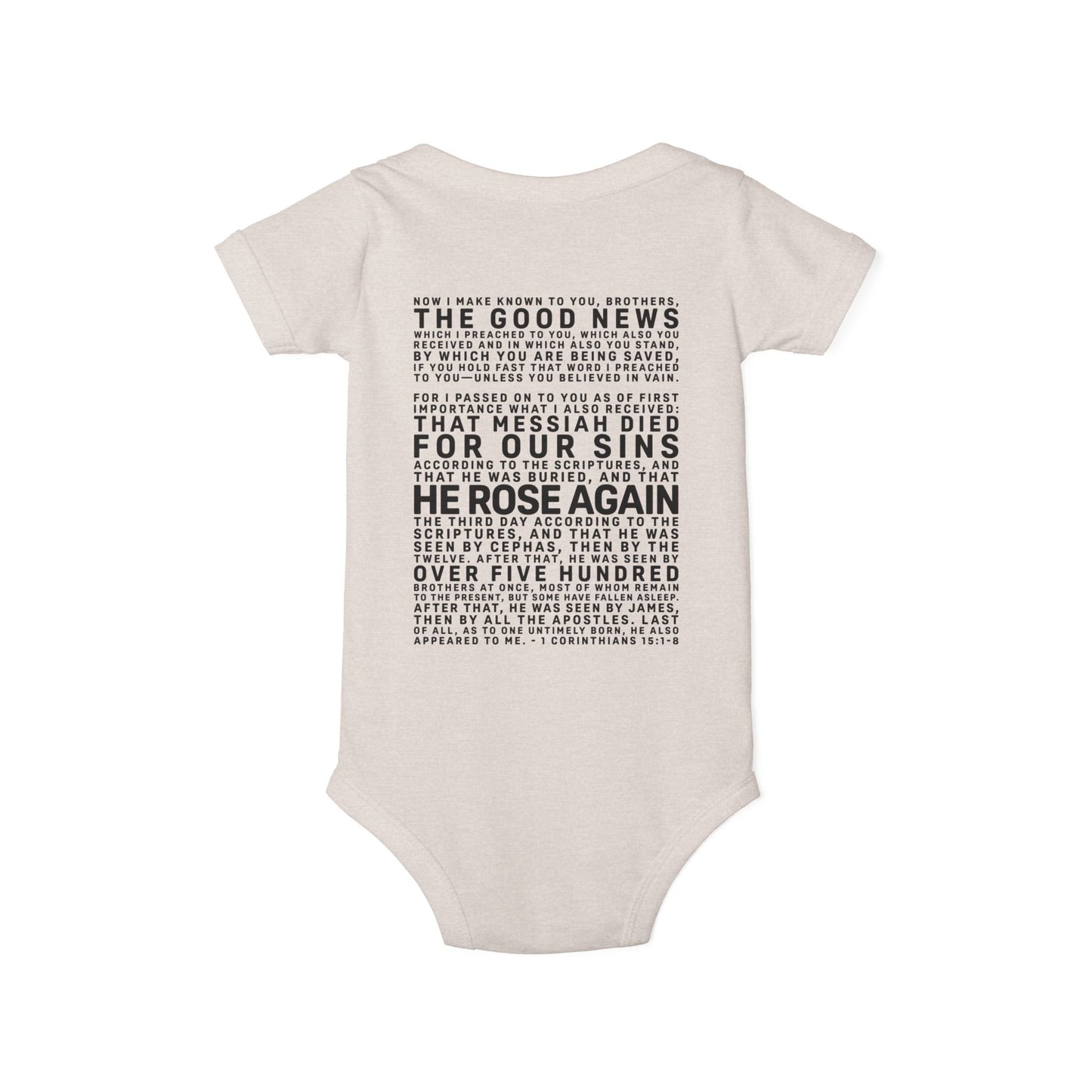 The Gospel - Infant (3M-24M) One Piece - Back Text, Dark Lettered Edition - (9 Colors)