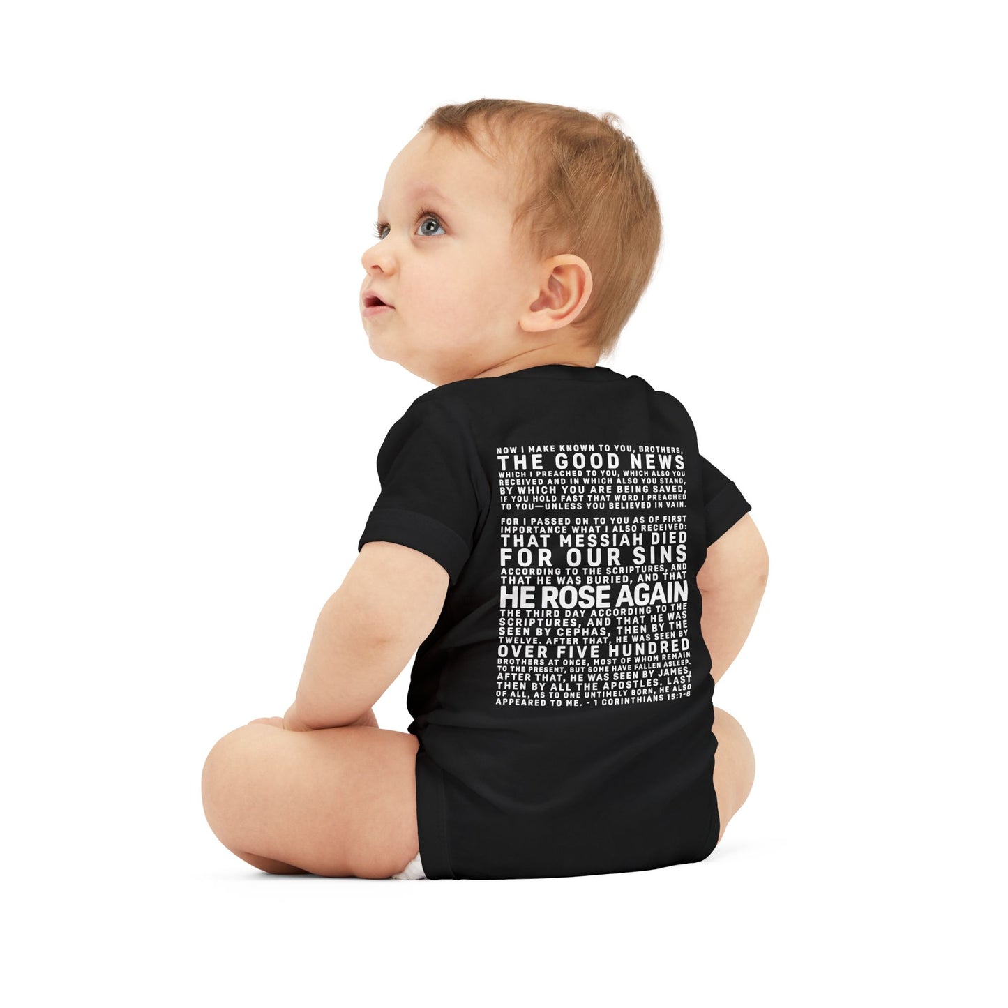 The Gospel - Infant (3M-24M) One Piece - Back Text, Light Lettered Edition - (10 Colors)